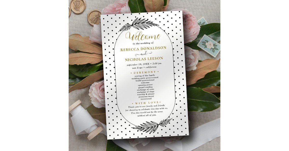 Minimal + Script Calligraphy Wedding Program | Zazzle