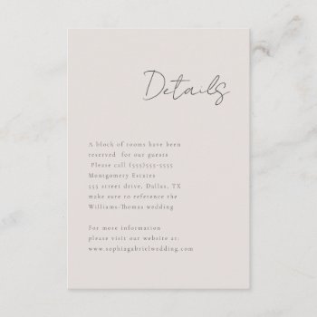 Minimal Script Details Enclosure Card by Whimzy_Designs at Zazzle