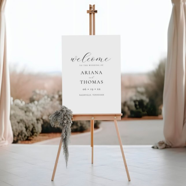 Minimal Script Elegant Modern Wedding Welcome Foam Board (Creator Uploaded)