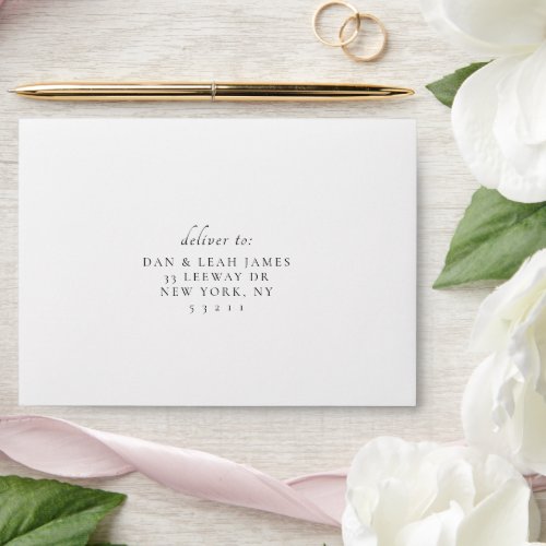 Minimal Script Elegant Wedding Invitation Envelope