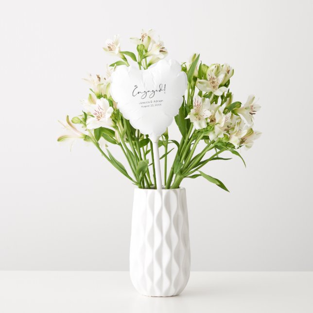 Minimal Script Engaged Engagement Party Balloon (Vase)