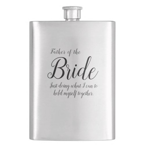 Minimal Script FATHER OF THE BRIDE Hip Flask