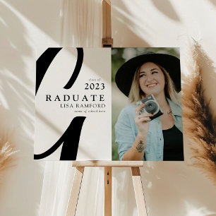 Minimal Script Graduate Photo Graduation Party Foam Board