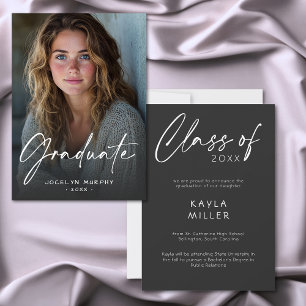 Minimal Script Graduation Photo Announcement