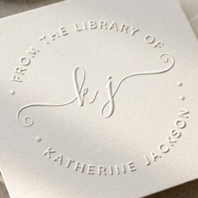 Minimal script initials from the library of book embosser (Creator Uploaded)