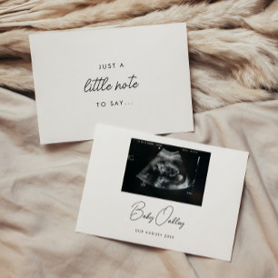 Minimal Script "Just a Little Note" Pregnancy Announcement