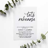 Minimal Script Let's Rehearse Wedding Rehearsal In