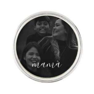 Minimal Script Mama Photo Mother's Day Gift Lapel Pin