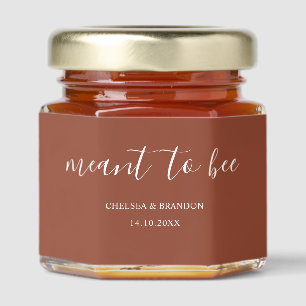 Minimal Script Meant To Bee Terracotta Wedding Honey Jar Favors