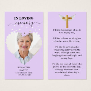 Minimal Script Memorial Funeral Bookmark