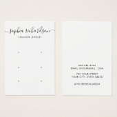 Minimal Script modern 3 Earring Display card (Front & Back)