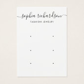 Minimal Script modern 3 Earring Display card (Front)