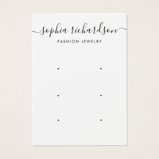 Minimal Script modern 3 Earring Display card (Front)