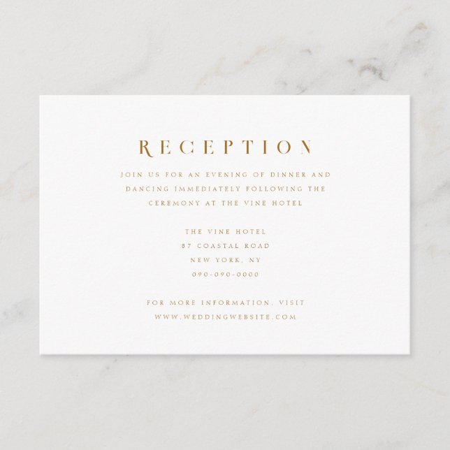 Minimal Script Modern Elegant Details Wedding Enclosure Card (Front)