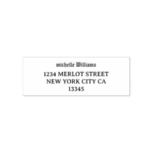 Minimal Script Modern Return Address Self-inking S Stamp