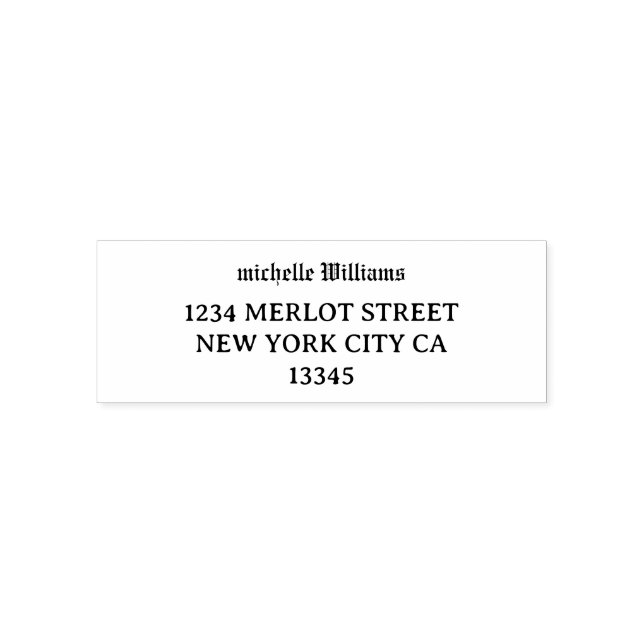 Minimal Script Modern Return Address Self-inking S Stamp (Design)