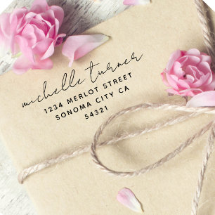 Minimal Script Modern Return Address Self-inking Stamp