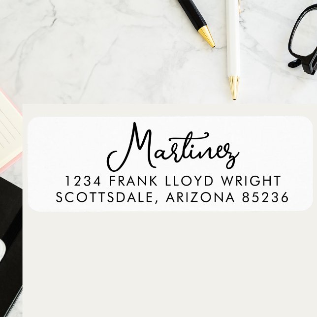 Minimal Script Modern Typography Return Address Label (Creator Uploaded)