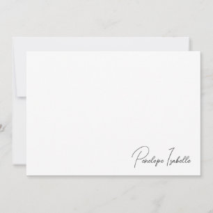 Minimal Script Monogram Note Card