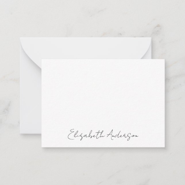 Minimal Script Monogram Note Card (Front)