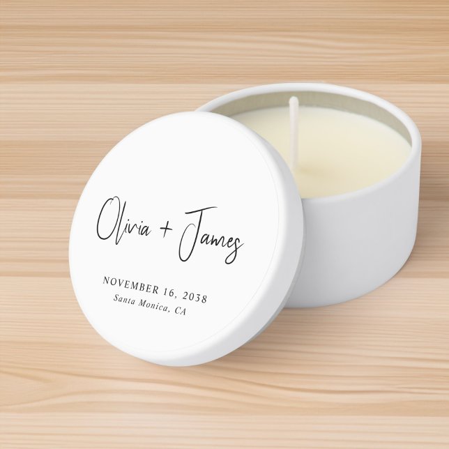 Minimal Script Monogram Wedding Mini Candle Favors (Creator Uploaded)