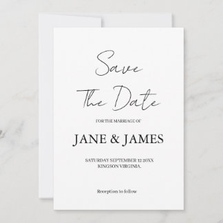 Minimal Script Photo Save the Date