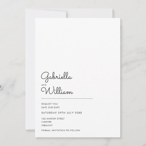 Minimal Script Photo Wedding Change the Date Save The Date