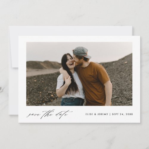 Minimal Script Photo Wedding Save the Date