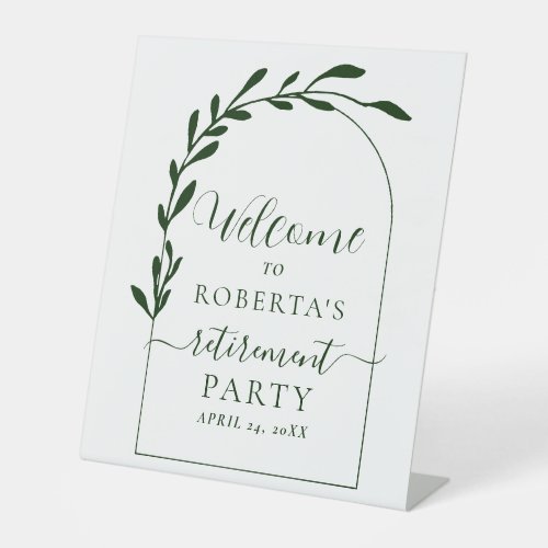 Minimal Script Retirement Party Welcome Pedestal Sign