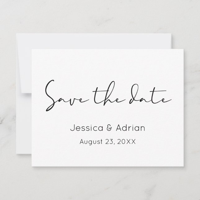 Minimal Script Save The Date (Front)