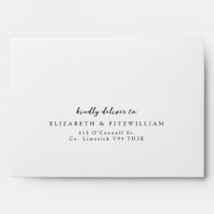 Minimal Script Self-Addressed Cherry Blossom Envelope
