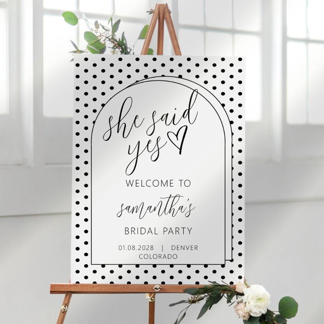 Minimal + Script She Said Yes Bridal Shower Sign (Creator Uploaded)