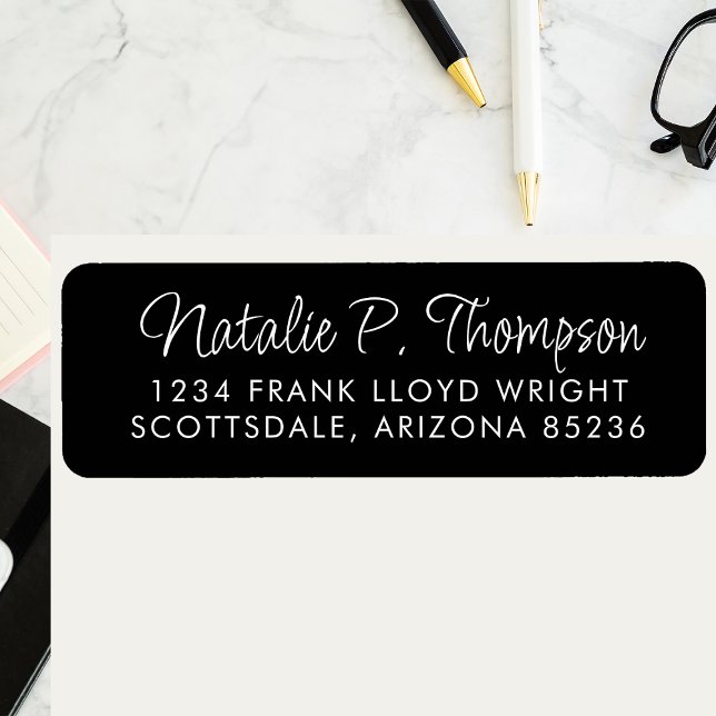 Minimal Script Simple Clean Script Return Address Label (Creator Uploaded)