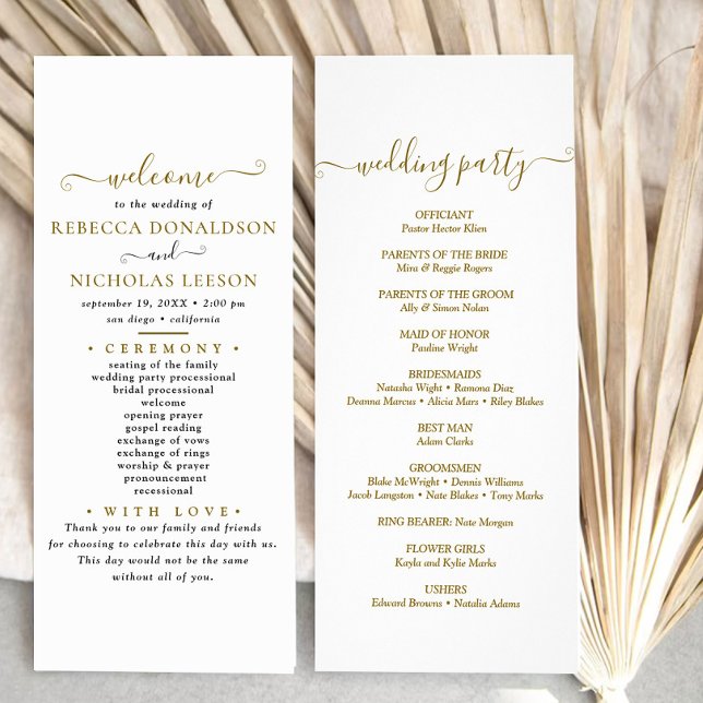 Minimal Script Text Wedding Program (Creator Uploaded)