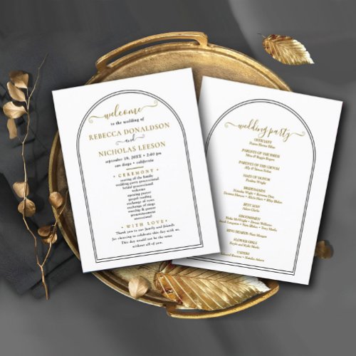 Minimal Script Text Wedding Program