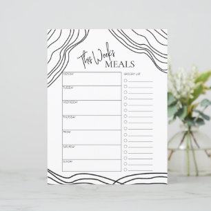Minimal Script Text Weekly Meal Planner