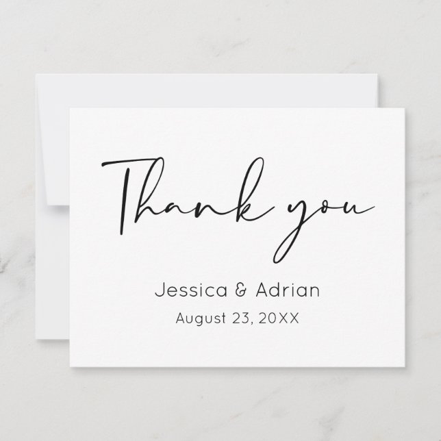 Minimal Script Thank You Card (Front)