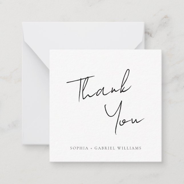 Minimal Script Thank You Card (Front)