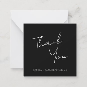 Minimal Script Thank You Card by Whimzy_Designs at Zazzle