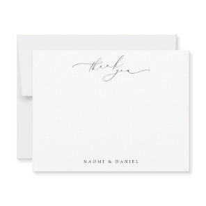 Minimal Script Thank You Personalized Stationery Note Card