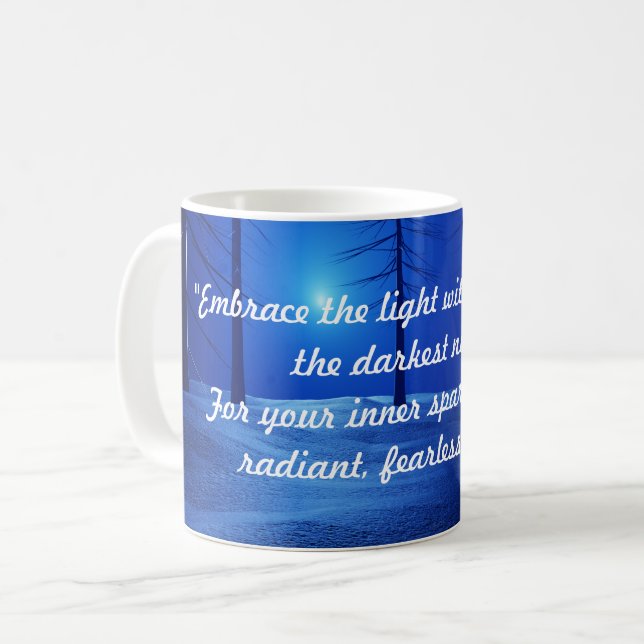 minimal script topography elegant blue forest  coffee mug (Front Left)