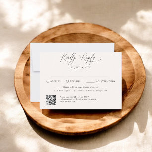 Minimal Script Traditional QR Code RSVP