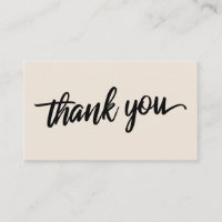 Minimal Script Typography Cream Thank You