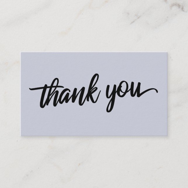 Minimal Script Typography Dusty Blue Thank You Enclosure Card (Front)