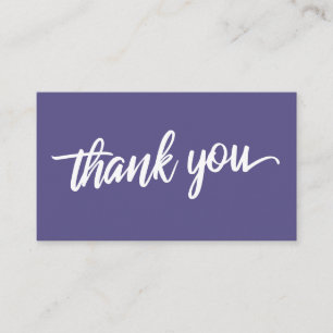 Minimal Script Typography Dusty Purple Thank You Enclosure Card