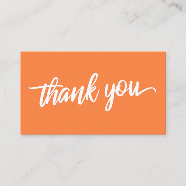 Minimal Script Typography Orange Peel Thank You Enclosure Card (Front)