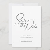 Minimal Script Typography Photo Save The Date Invitation (Front)
