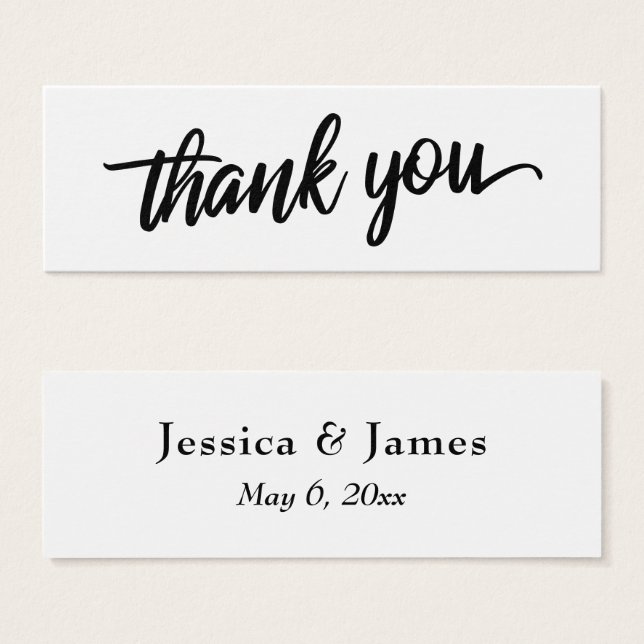 Minimal Script Typography Thank You Wedding Favor (Front & Back)