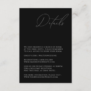 Minimal script Wedding Details Enclosure Card