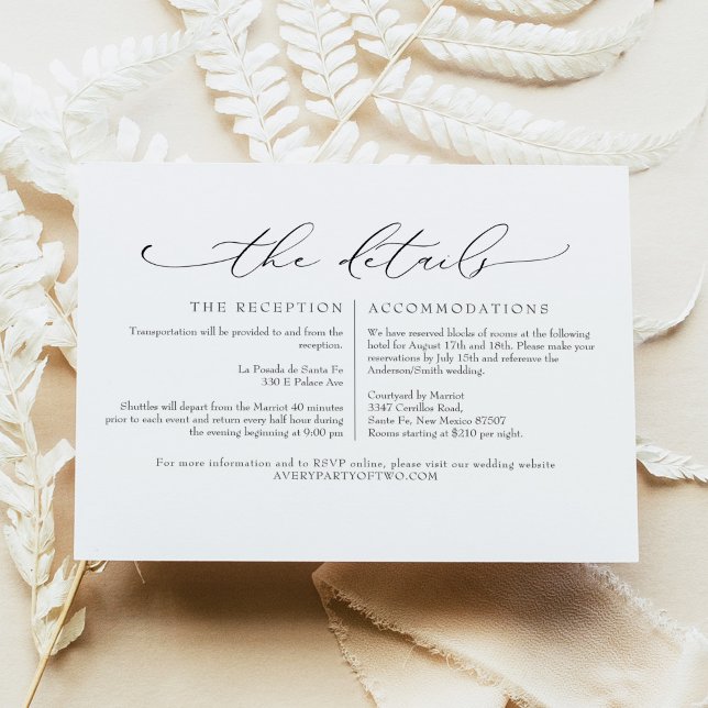 Minimal Script Wedding Details Enclosure Invitation (Creator Uploaded)